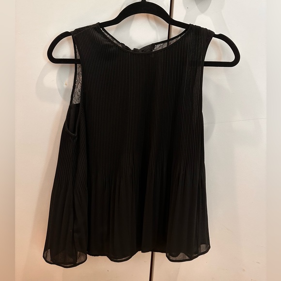black work blouse, bow in the back, worn 1 - Picture 1 of 2